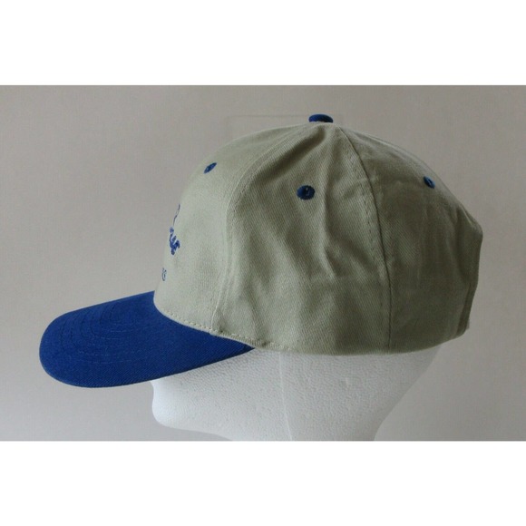 Pile Base Contractors Hat Ball Cap Khaki Blue Slide Clasp Adjustable Embroidered - Picture 2 of 8